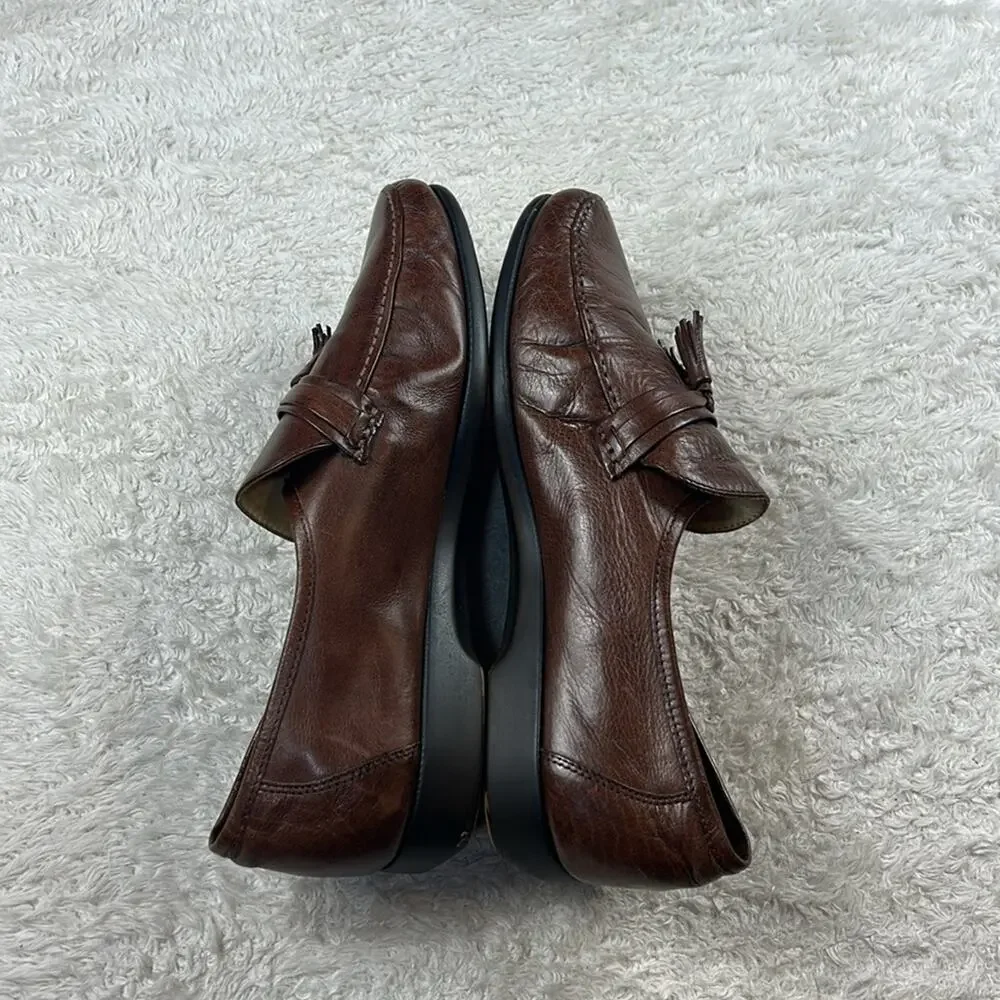 Vintage 80s French Shriner tassel loafers‎ chocolate brown dress shoes, 10.5